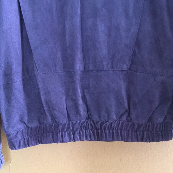 Women’s Mauve Leather Suede Bomber Style Jacket - Picture 8 of 8